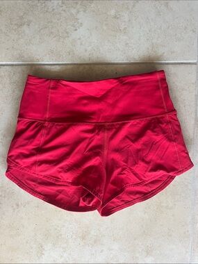 Size 4 Lululemon High-Waist Red Women’s Active Shorts